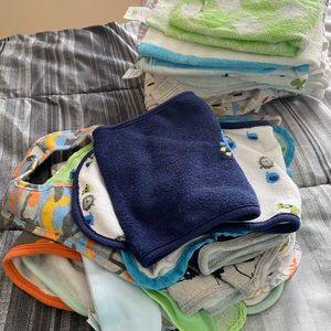 Baby receiving blankets, bibs and burp cloths